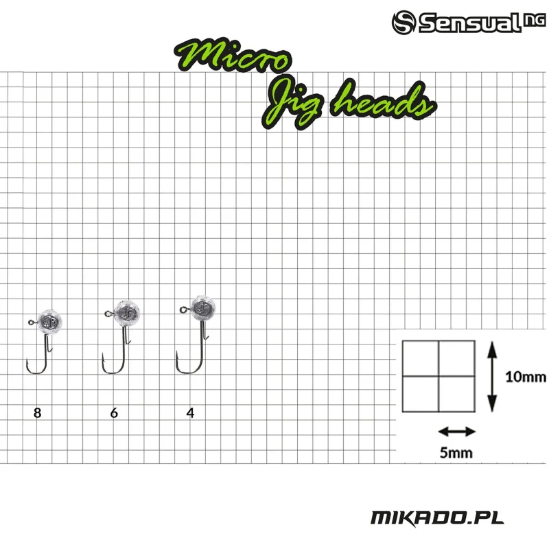 Куки с олово Джиг глава MIKADO SENSUAL MICRO  / 2 г - N8 - 3 броя