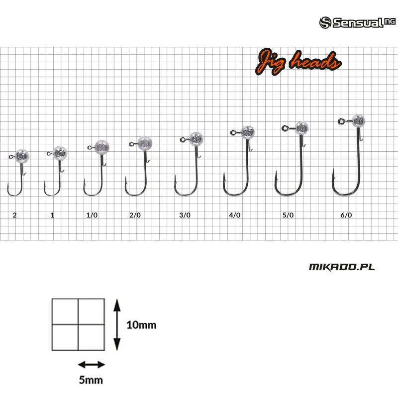 Куки с олово Джиг глава MIKADO SENSUAL NG JIG / 12 г - N2/0 - 3 броя