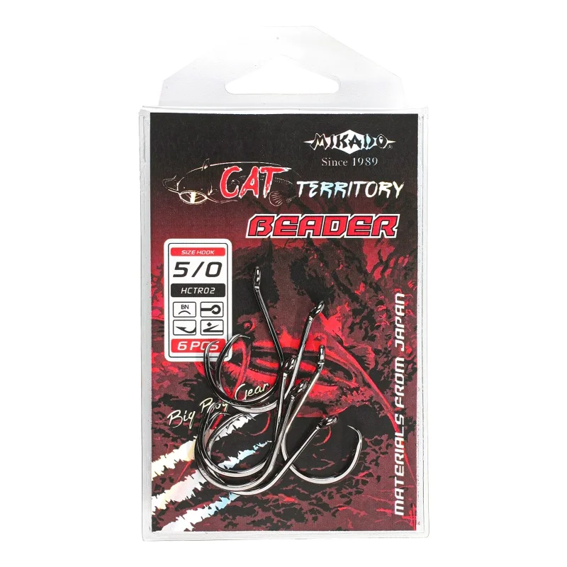Куки с  ухо Куки MIKADO CAT TERRITORY BEADER / BN - черен никел