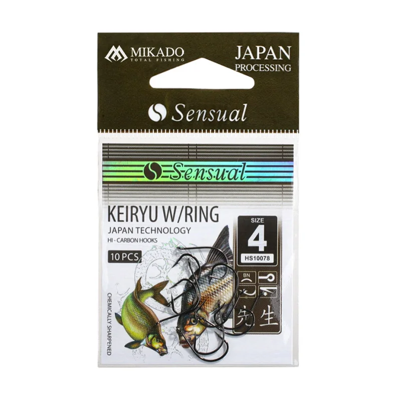 Куки с  ухо Куки MIKADO KEIRYU W/RING / BN - черен никел