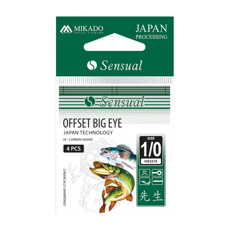 Куки офсет Куки MIKADO OFFSET BIG EYE / BN - черен никел