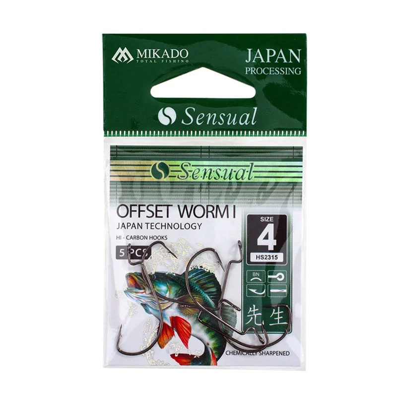 Куки офсет Куки MIKADO OFFSET WORM I / BN - черен никел