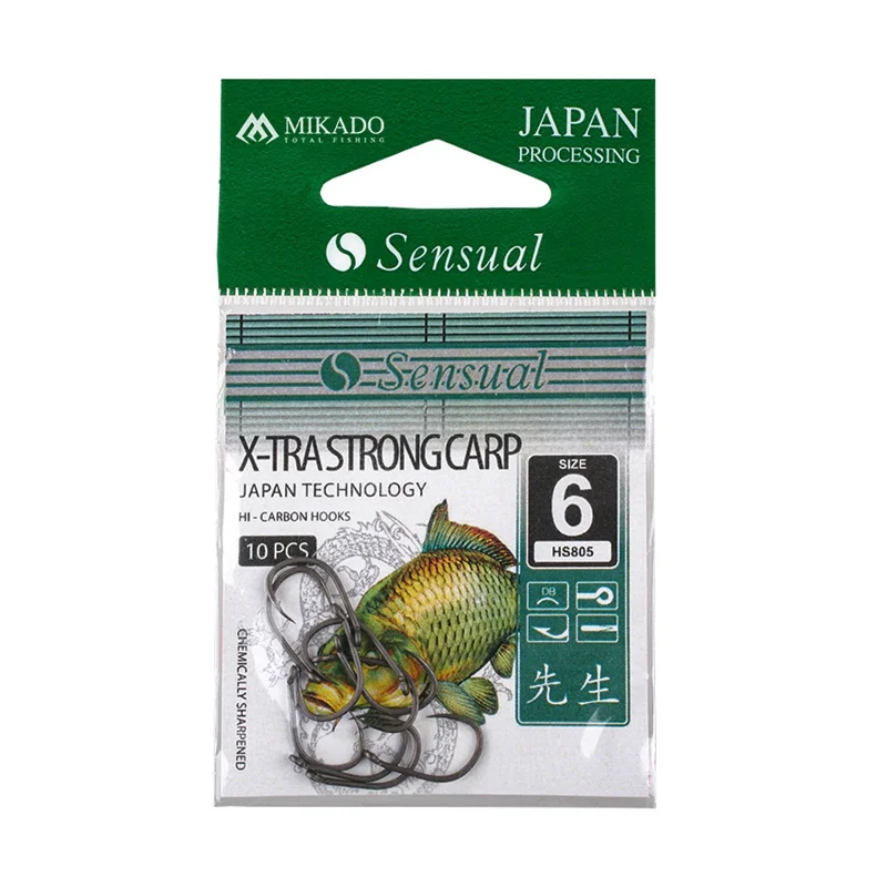 Куки с  ухо Куки MIKADO X-TRA STRONG CARP / DB - черен мат
