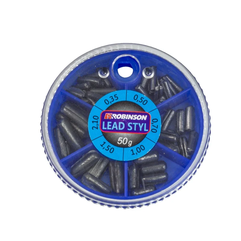 Тежести за риболов Олово ROBINSON цилиндър - цепено за плувка / 50 г
