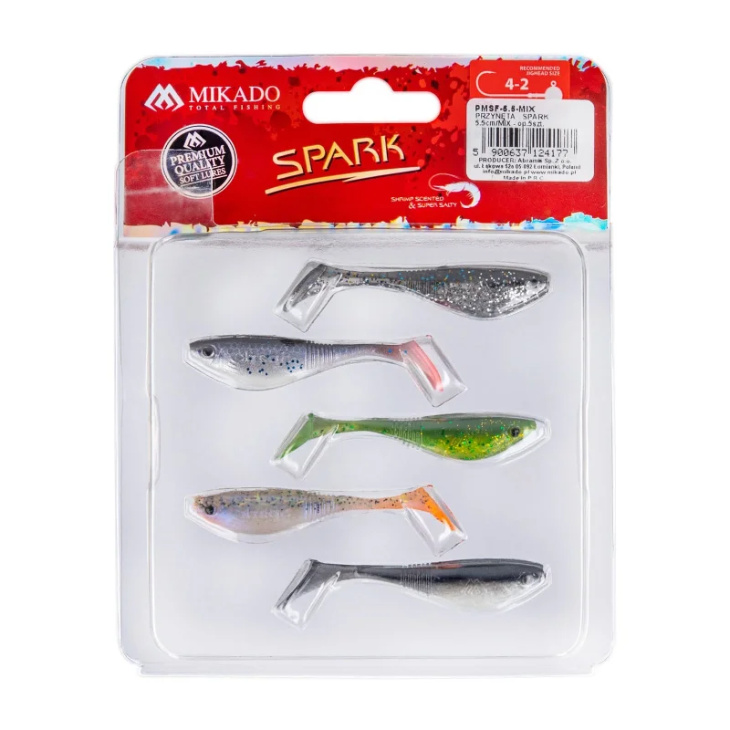 Спининг Силиконова примамка MIKADO SPARK 5,5 см / MIX