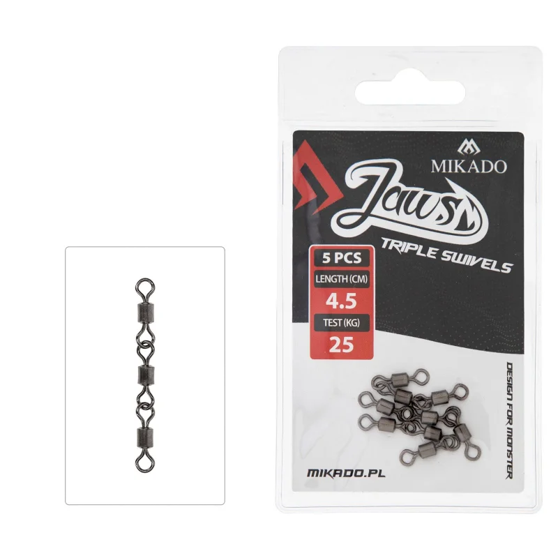 Вирбели, Клипсове, Халки Вирбели MIKADO / JAWS TRIPLE SWIVELS